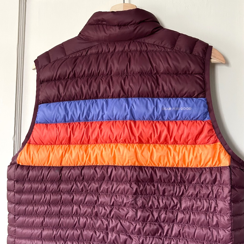 Cotopaxi Women's Fuego Down Puffer Vest Multi Wine L Outdoors Fall Gorpcore - Picture 4 of 6